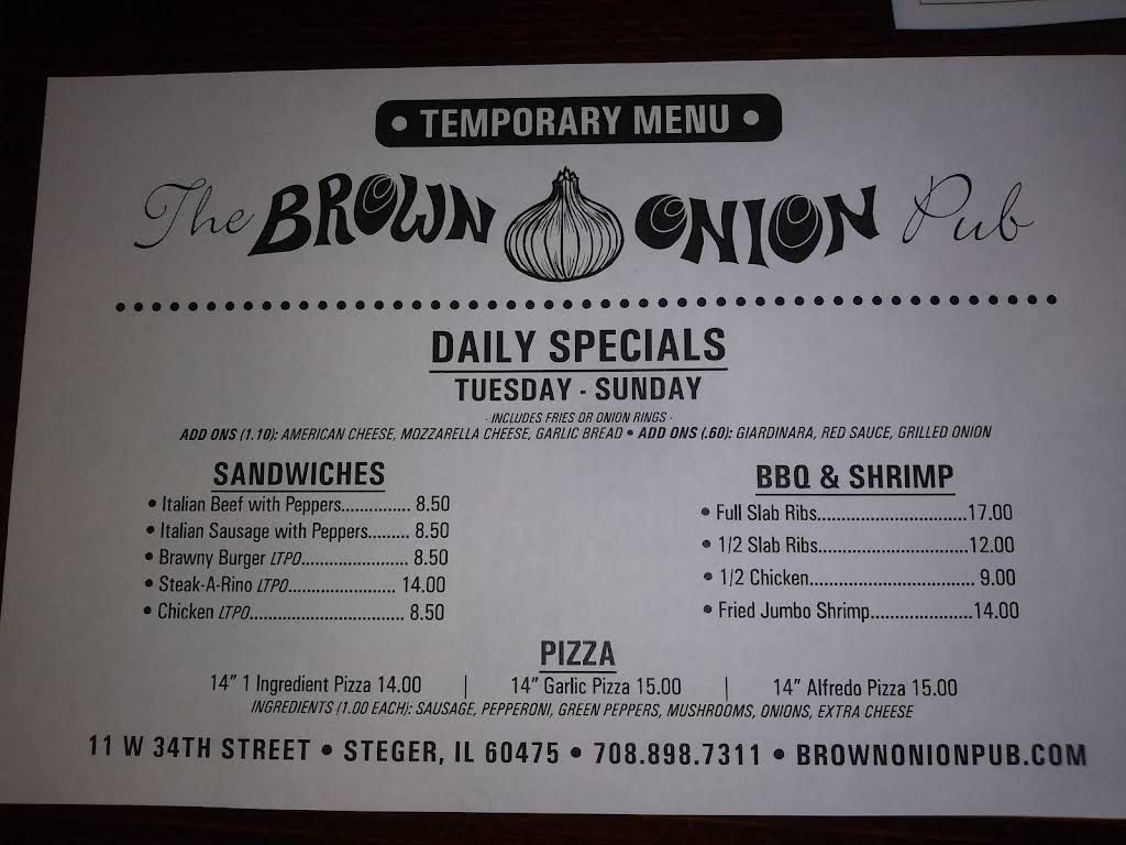 The Brown Onion Menu 4